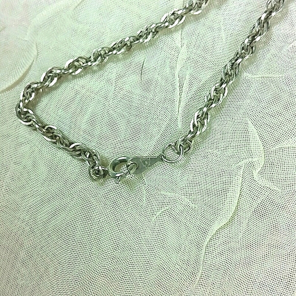 Sterling Silver Rope Chain Necklace GENUINE Turquoise Pendant - Picture 5 of 5